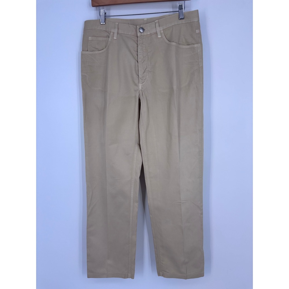 Loro Piana Cotton Twill Pants Mens 34x30 Beige Straight Chino Trousers Italy